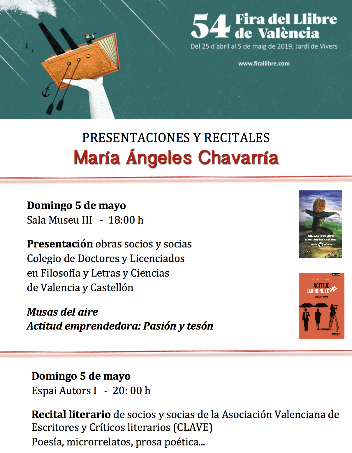 Presentaciones y Recitales María Ángeles Chavarría